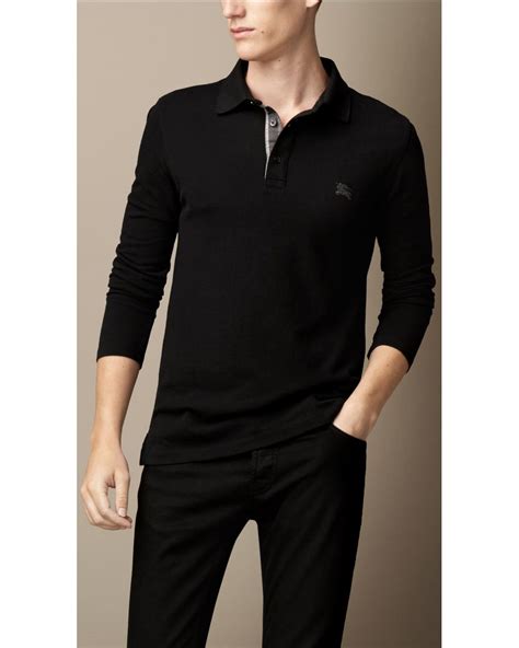 black burberry long sleeve|burberry long sleeve polo men's.